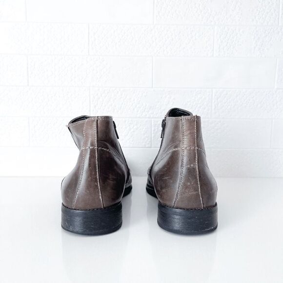 Bostonian Mens Side Zip Leather Ankle Chelsea Boots Shoes Brown 11M - Picture 2 of 9